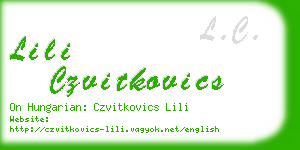 lili czvitkovics business card